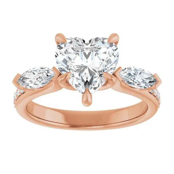 Claw-Prong Three-Stone Engagement Ring Image 3 JF Jones Jewelers Rochester, NY