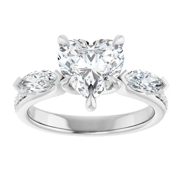 Claw-Prong Three-Stone Engagement Ring Image 3 Austin's Fine Diamonds & Jewelry Lyndhurst, NJ