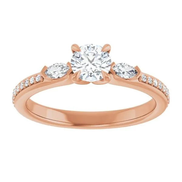 Claw-Prong Three-Stone Engagement Ring Image 3 Northwood Jewelers Northwood, OH