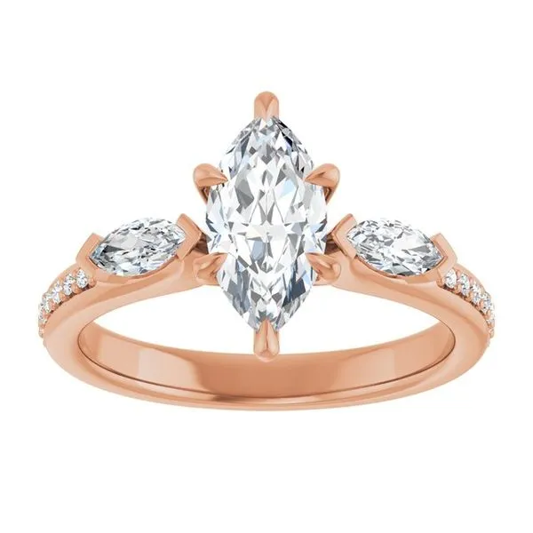 Claw-Prong Three-Stone Engagement Ring Image 3 JF Jones Jewelers Rochester, NY