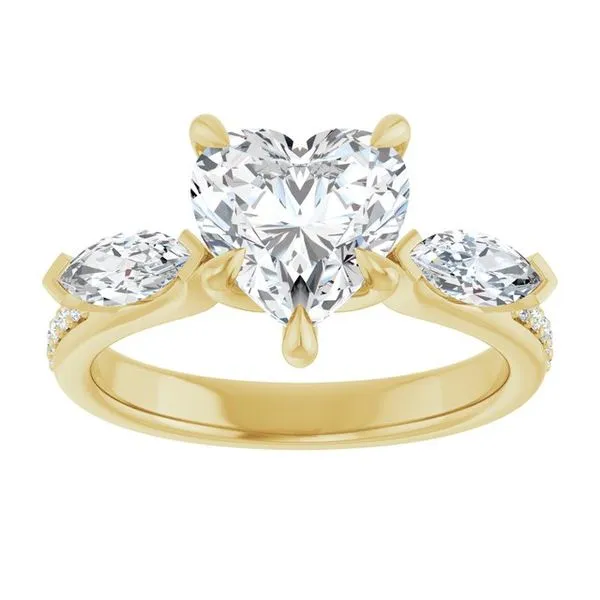 Claw-Prong Three-Stone Engagement Ring Image 3 Paul James Jewelers Angels Camp, CA
