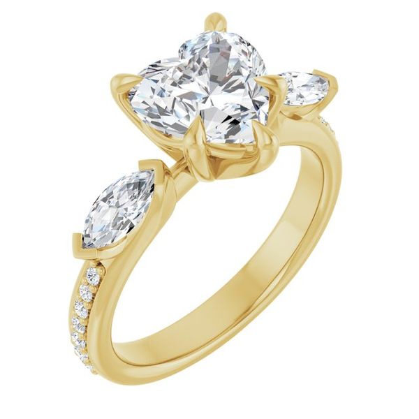 Claw-Prong Three-Stone Engagement Ring