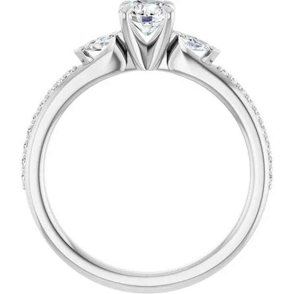 Claw-Prong Three-Stone Engagement Ring Image 2 J. West Jewelers Round Rock, TX