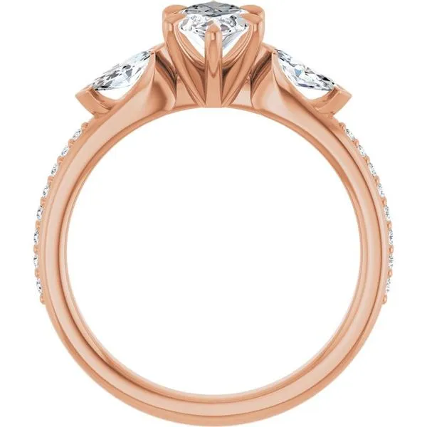 Claw-Prong Three-Stone Engagement Ring Image 2 Don's Jewelry & Design Washington, IA