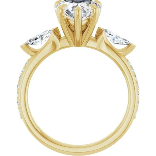 Claw-Prong Three-Stone Engagement Ring Image 2 The Jewelry Source El Segundo, CA