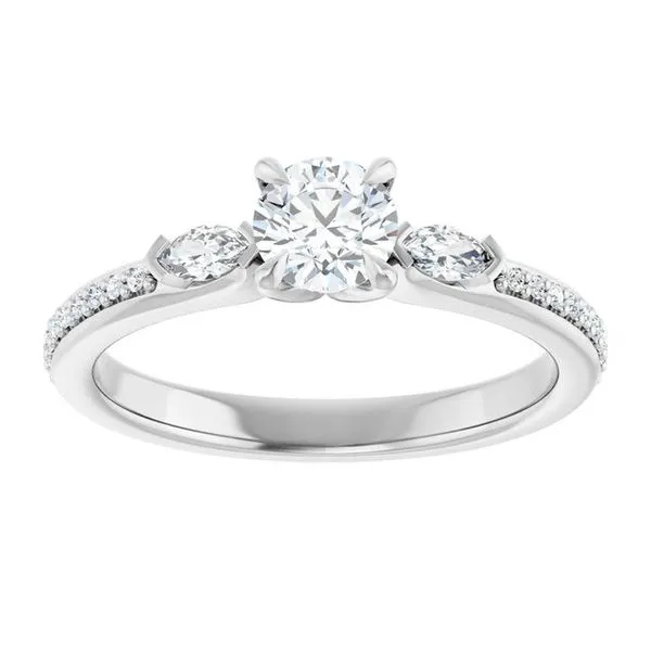 Claw-Prong Three-Stone Engagement Ring Image 3 Don's Jewelry & Design Washington, IA