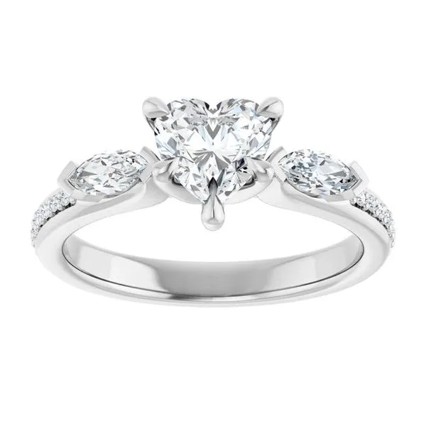 Claw-Prong Three-Stone Engagement Ring Image 3 Northwood Jewelers Northwood, OH