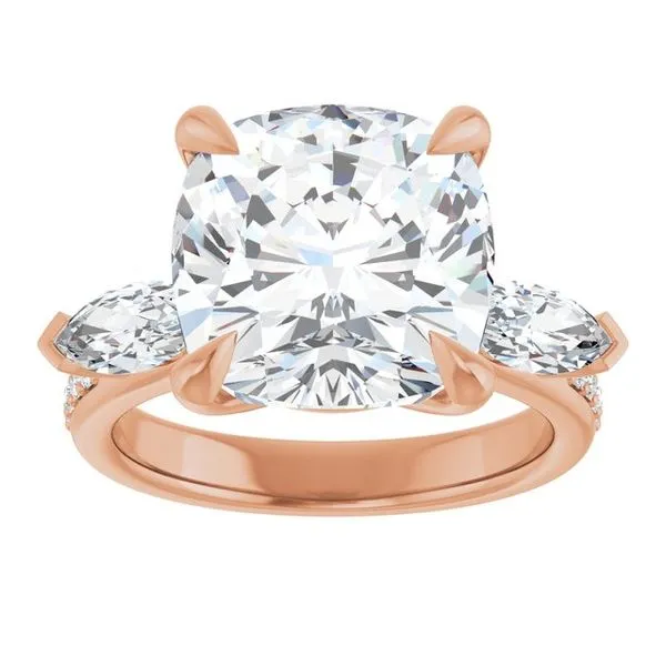 Claw-Prong Three-Stone Engagement Ring Image 3 Michael Szwed Jewelers Longmeadow, MA