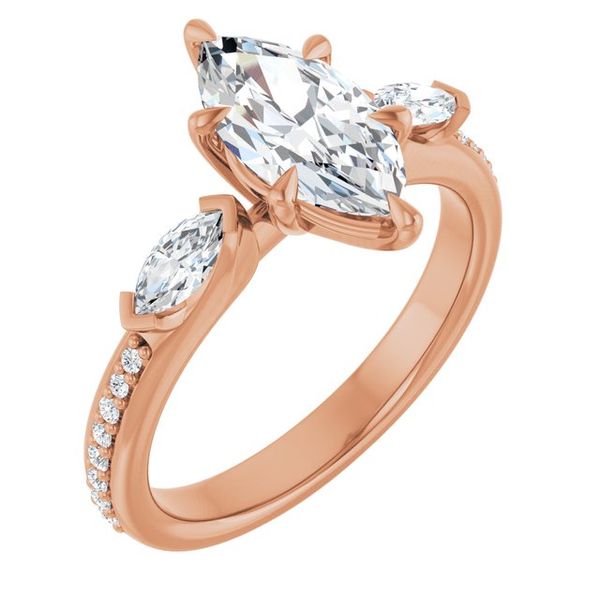 Claw-Prong Three-Stone Engagement Ring