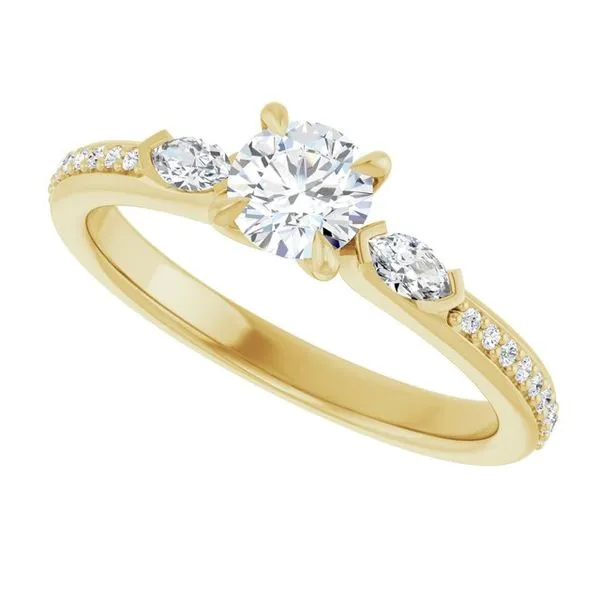 Claw-Prong Three-Stone Engagement Ring Image 5 Futer Bros Jewelers York, PA
