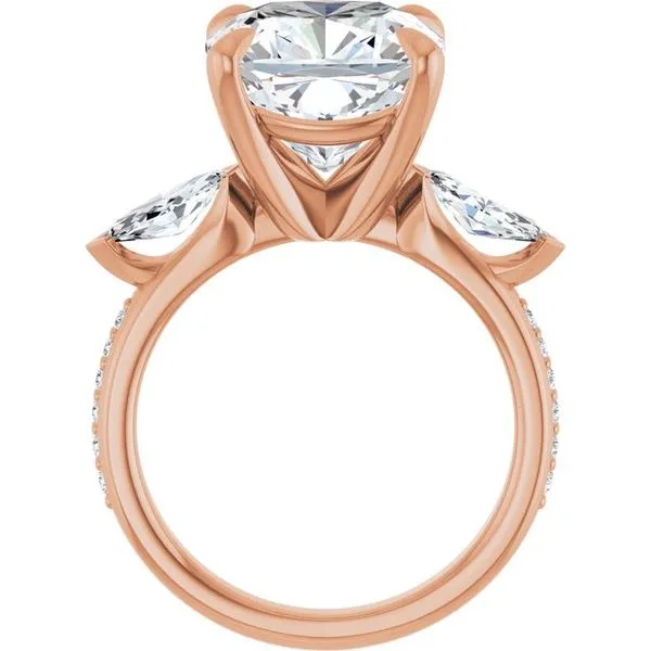 Claw-Prong Three-Stone Engagement Ring Image 2 Arezzo Jewelers Elmwood Park, IL