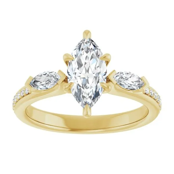 Claw-Prong Three-Stone Engagement Ring Image 3 Michael Szwed Jewelers Longmeadow, MA