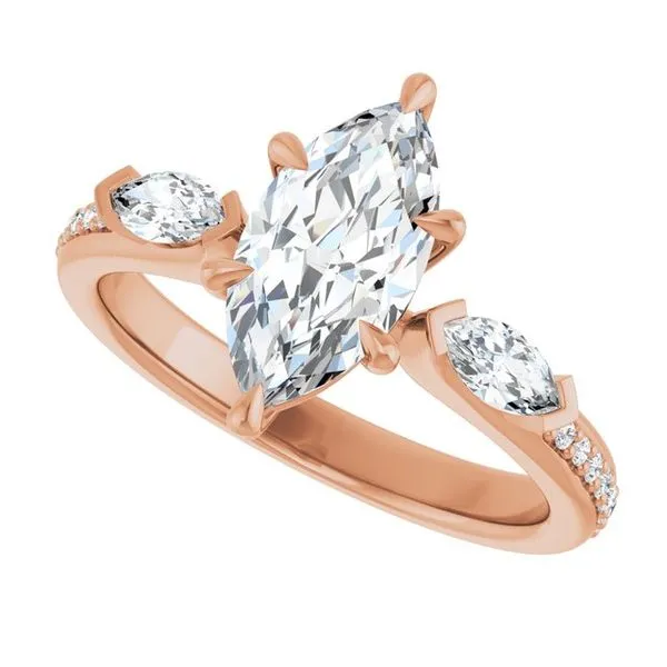 Claw-Prong Three-Stone Engagement Ring Image 5 J. Thomas Jewelers Rochester Hills, MI