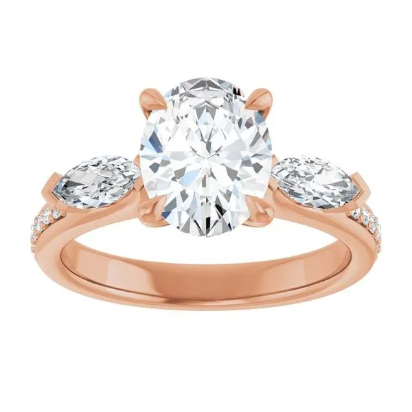 Claw-Prong Three-Stone Engagement Ring Image 3 Natale Jewelers Sewell, NJ