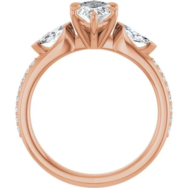 Claw-Prong Three-Stone Engagement Ring Image 2 Don's Jewelry & Design Washington, IA