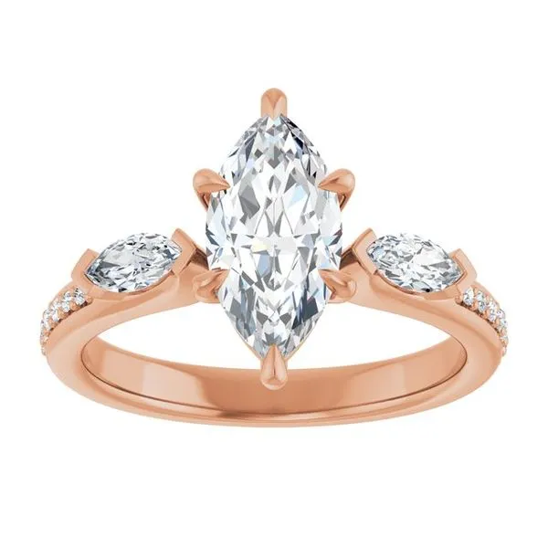 Claw-Prong Three-Stone Engagement Ring Image 3 Vulcan's Forge LLC KANSAS CITY, MO