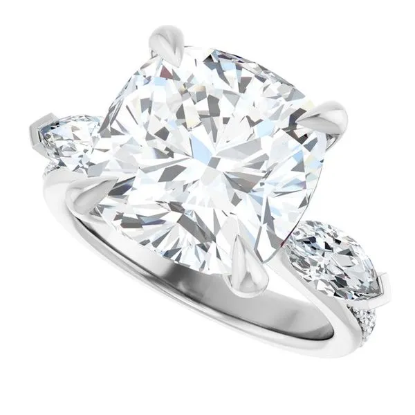 Claw-Prong Three-Stone Engagement Ring Image 5 Natale Jewelers Sewell, NJ