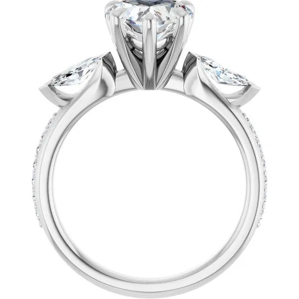Claw-Prong Three-Stone Engagement Ring Image 2 Futer Bros Jewelers York, PA