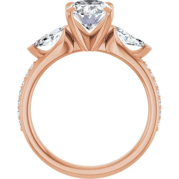 Claw-Prong Three-Stone Engagement Ring Image 2 Northwood Jewelers Northwood, OH