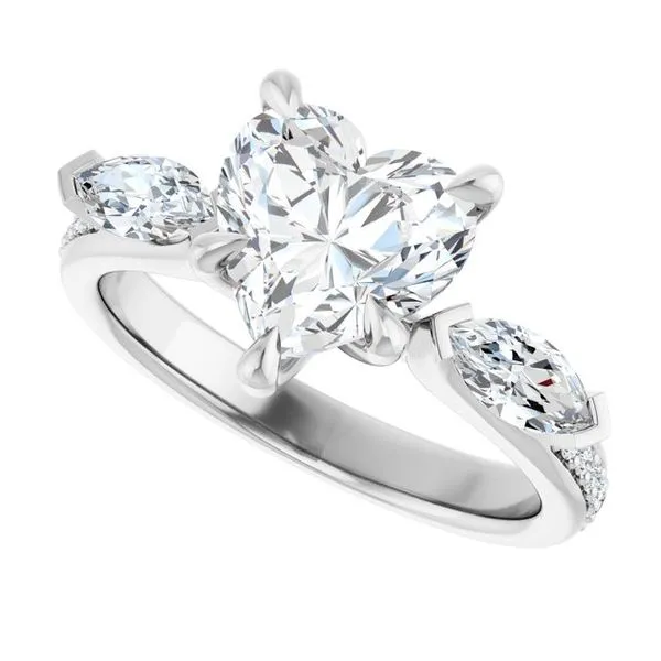 Claw-Prong Three-Stone Engagement Ring Image 5 J. Thomas Jewelers Rochester Hills, MI