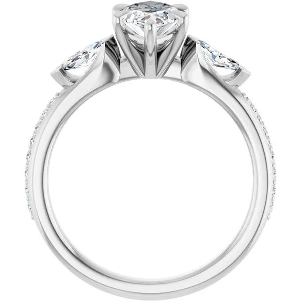 Claw-Prong Three-Stone Engagement Ring Image 2 Arezzo Jewelers Elmwood Park, IL