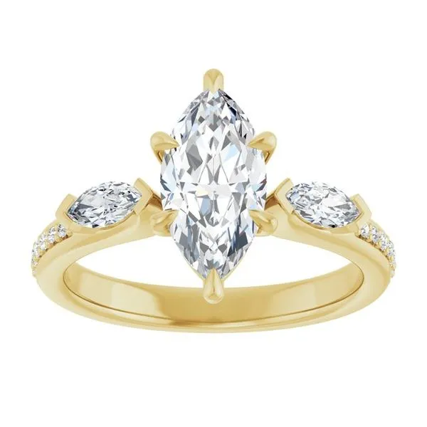 Claw-Prong Three-Stone Engagement Ring Image 3 Clater Jewelers Louisville, KY