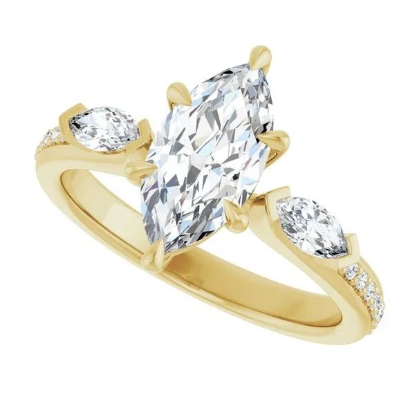 Claw-Prong Three-Stone Engagement Ring Image 5 Paul James Jewelers Angels Camp, CA