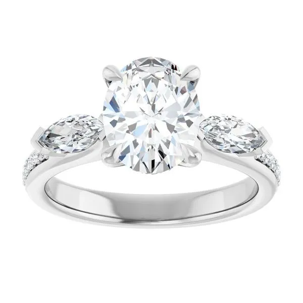 Claw-Prong Three-Stone Engagement Ring Image 3 Shipley's Fine Jewelry Hampstead, MD