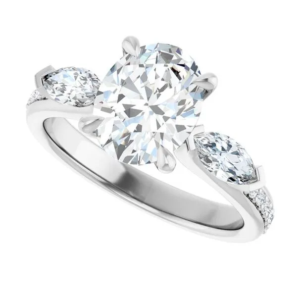 Claw-Prong Three-Stone Engagement Ring Image 5 J. Thomas Jewelers Rochester Hills, MI