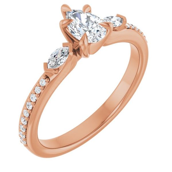 Claw-Prong Three-Stone Engagement Ring
