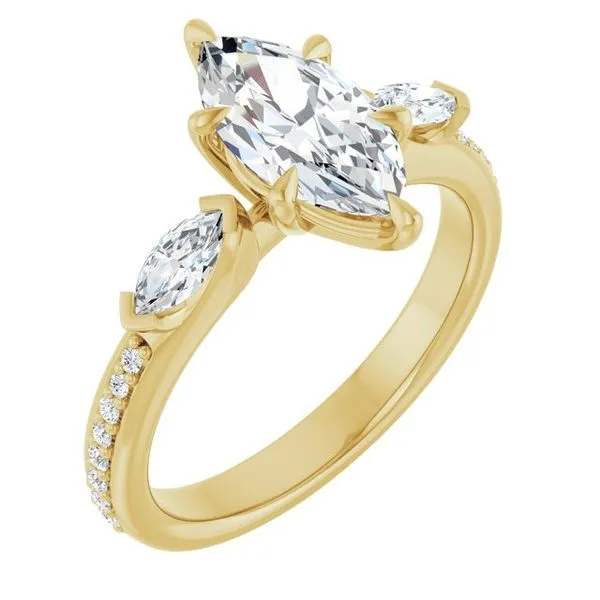 Claw-Prong Three-Stone Engagement Ring JF Jones Jewelers Rochester, NY