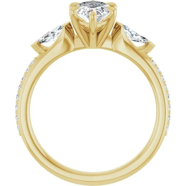 Claw-Prong Three-Stone Engagement Ring Image 2 Redlands Jewelers Redlands, CA