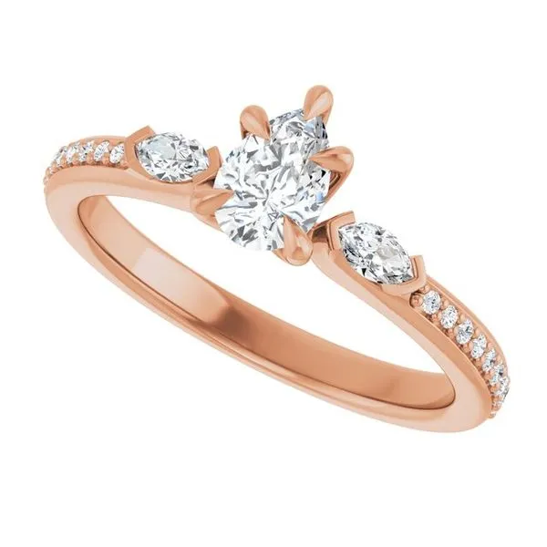 Claw-Prong Three-Stone Engagement Ring Image 5 J. Thomas Jewelers Rochester Hills, MI