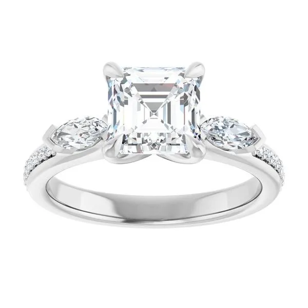 Claw-Prong Three-Stone Engagement Ring Image 3 Futer Bros Jewelers York, PA