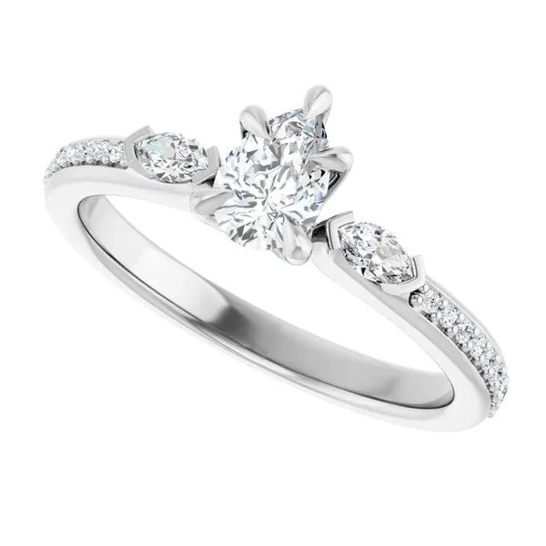Claw-Prong Three-Stone Engagement Ring Image 5 Don's Jewelry & Design Washington, IA