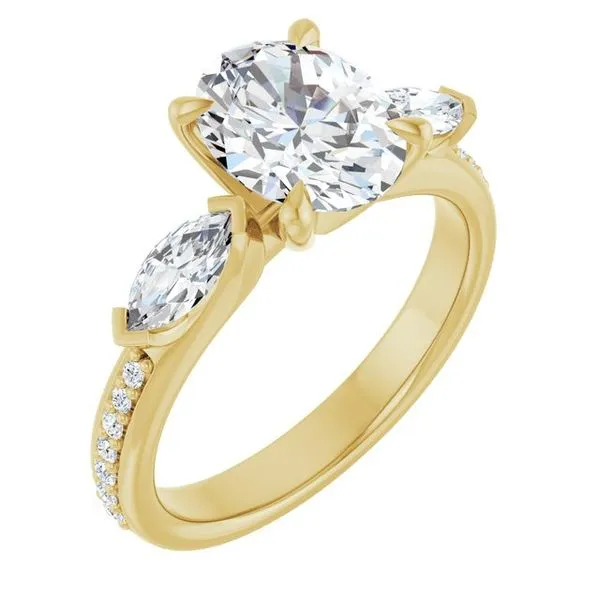 Claw-Prong Three-Stone Engagement Ring JF Jones Jewelers Rochester, NY