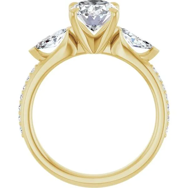 Claw-Prong Three-Stone Engagement Ring Image 2 The Jewelry Source El Segundo, CA