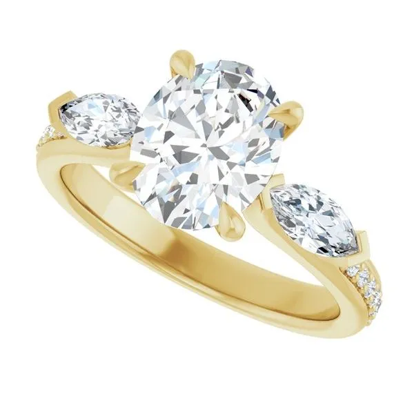 Claw-Prong Three-Stone Engagement Ring Image 5 J. West Jewelers Round Rock, TX
