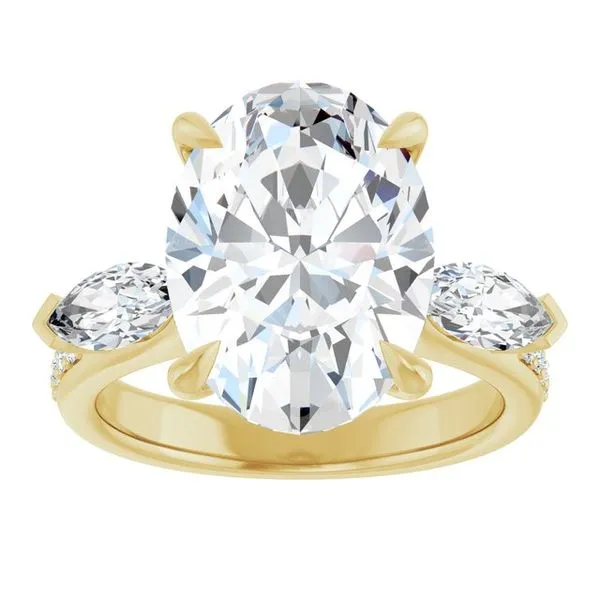 Claw-Prong Three-Stone Engagement Ring Image 3 Austin's Fine Diamonds & Jewelry Lyndhurst, NJ