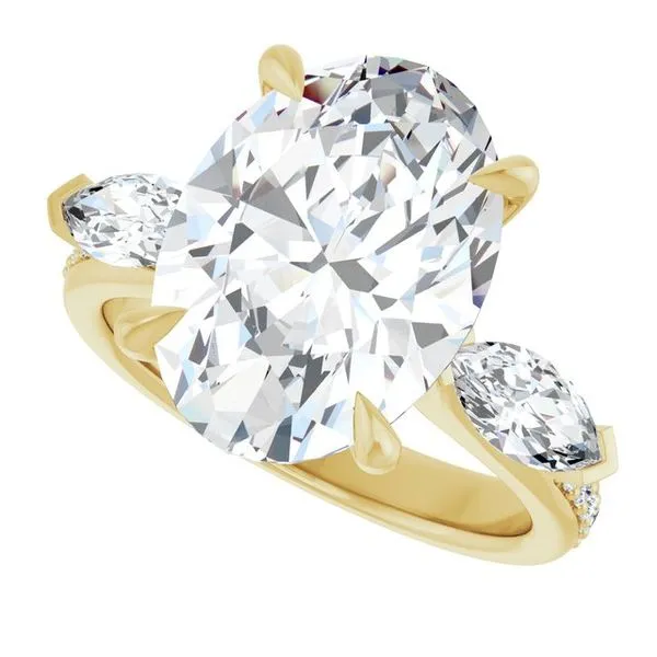 Claw-Prong Three-Stone Engagement Ring Image 5 Northwood Jewelers Northwood, OH