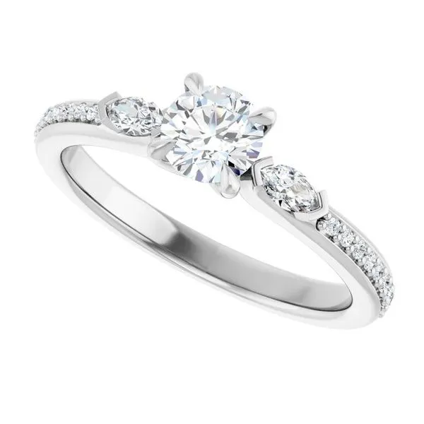 Claw-Prong Three-Stone Engagement Ring Image 5 Vulcan's Forge LLC KANSAS CITY, MO