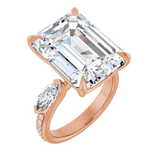 Claw-Prong Three-Stone Engagement Ring