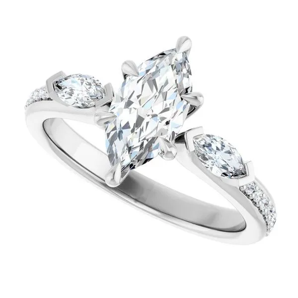 Claw-Prong Three-Stone Engagement Ring Image 5 Austin's Fine Diamonds & Jewelry Lyndhurst, NJ