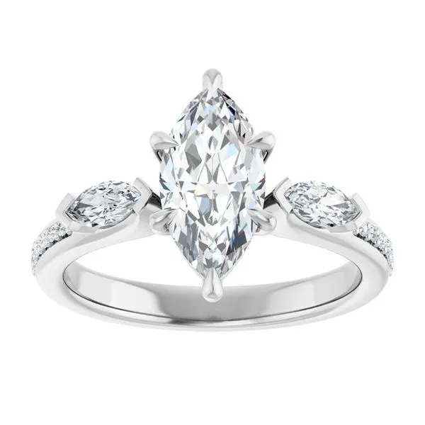 Claw-Prong Three-Stone Engagement Ring Image 3 Banks Jewelers Burnsville, NC