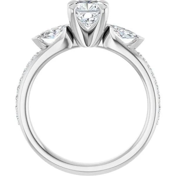 Claw-Prong Three-Stone Engagement Ring Image 2 Hudson Valley Goldsmith New Paltz, NY
