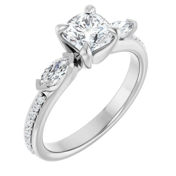 Claw-Prong Three-Stone Engagement Ring JF Jones Jewelers Rochester, NY