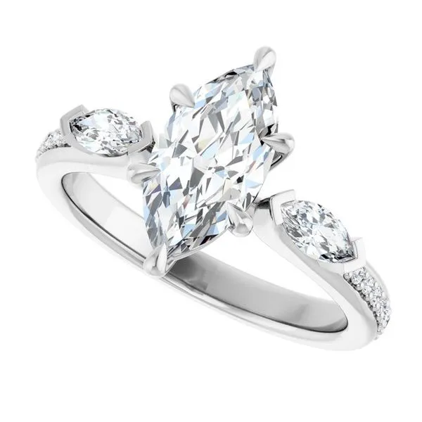 Claw-Prong Three-Stone Engagement Ring Image 5 Futer Bros Jewelers York, PA