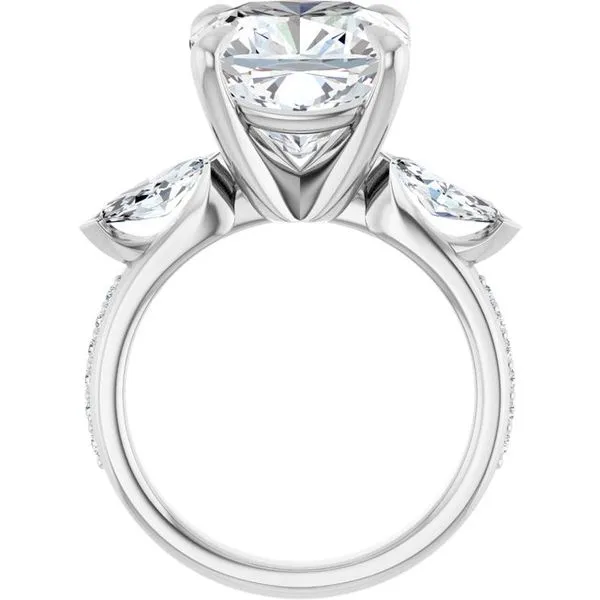 Claw-Prong Three-Stone Engagement Ring Image 2 J. Thomas Jewelers Rochester Hills, MI