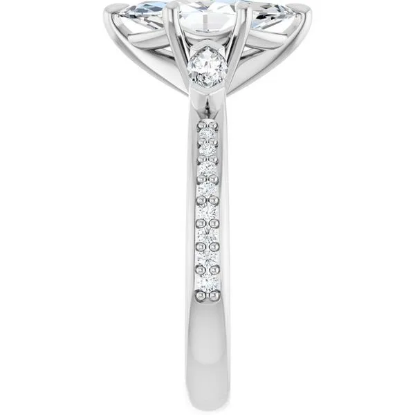 Claw-Prong Three-Stone Engagement Ring Image 4 Ocean View Jewelers Millville, DE
