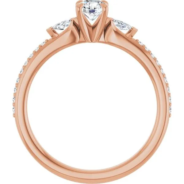 Claw-Prong Three-Stone Engagement Ring Image 2 Northwood Jewelers Northwood, OH
